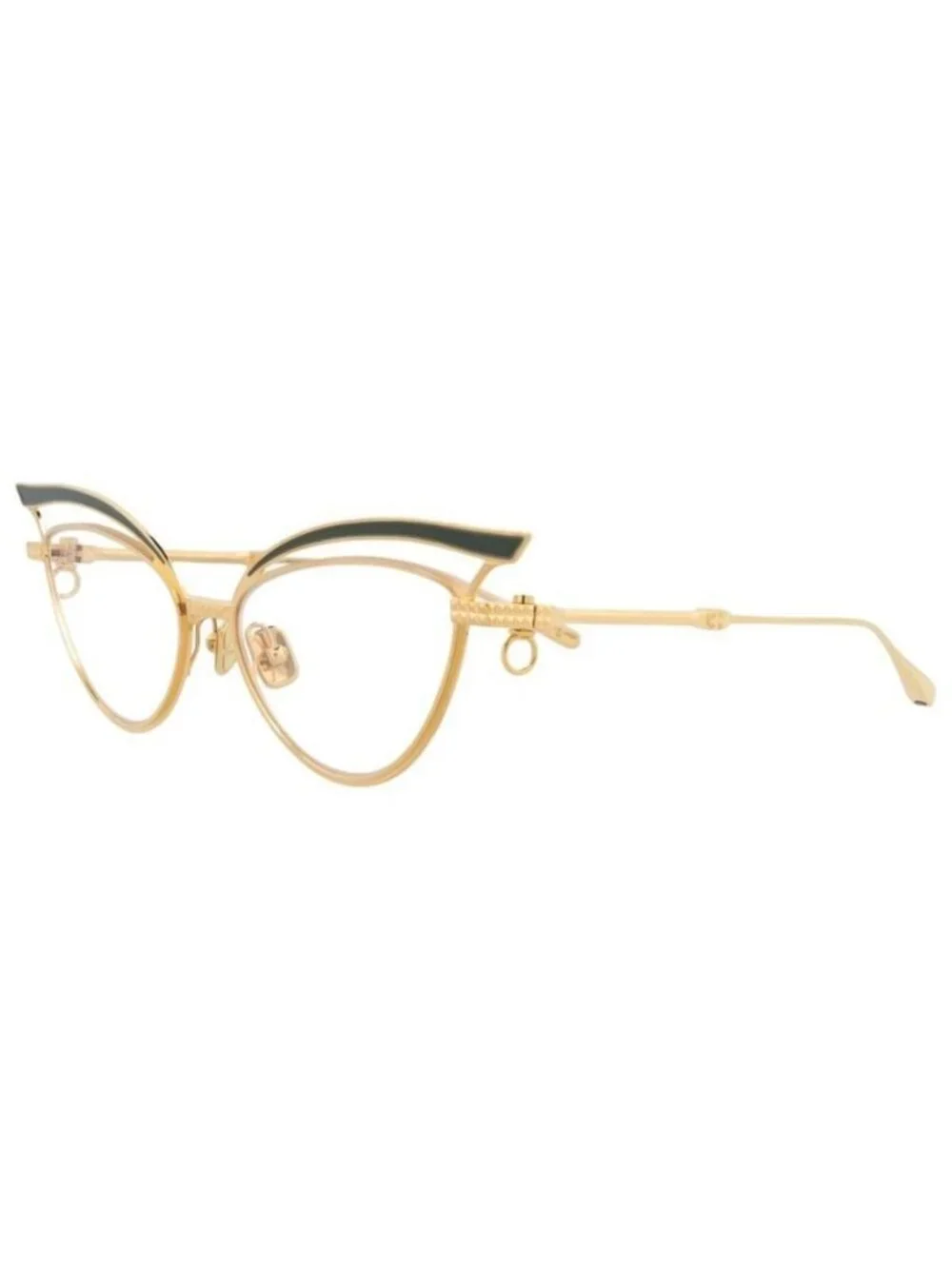 New Valentino Womens Cat Eye Gold Gold Transparent Fashion Designer Eyeglasses